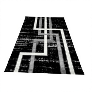 Tapis Adiva Gaziantep turc 100% polypropylène jacquard rayé à poils longs avec envers en jute, infroissable, antibactérien et anti-taches pour la maison - Product Image 1