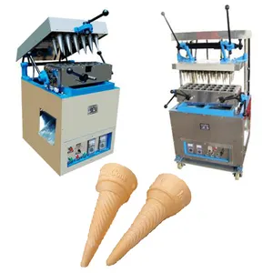 Calefacción automática Producción en masa Comercial 4 cabezales Máquina de cono de helado de moldeo de un solo tiro