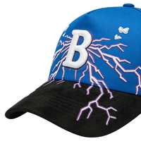 Casquette de baseball en daim personnalisée de haute qualité à 5 panneaux avec broderie 3D Lightning, accessoires Barbas G5