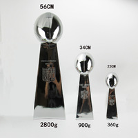 Trophée de football du Super Bowl, Coupe Vince Lombardi, personnalisable, gravée, plaquée or, cristal, cadeau d'affaires, plaque et médaille