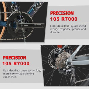 Vélo de route KABON 700C entièrement en fibre de carbone T700 avec frein à disque mécanique 105 <span class=keywords><strong>R7000</strong></span> 22 vitesses pour hommes et femmes - Product Image 3