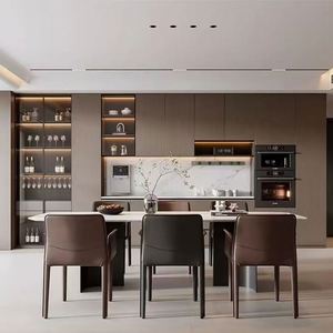 ตู้เก็บของห้องนั่งเล่นและห้องรับประทานอาหารสุดหรู ปรับแต่งได้ ทำจากไม้และกระจก เหมาะสำหรับโรงแรม อพาร์ตเมนต์ หรือบ้าน - Product Image 3