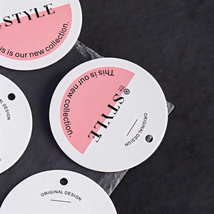 <span class=keywords><strong>2025</strong></span> Mới Màu Hồng Vòng treo tag tùy chỉnh thân thiện với môi lụa Màn hình in nhãn giấy cho quần áo may mặc giày và túi xách - Product Image 2