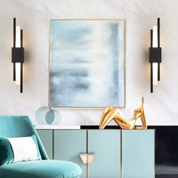 Applique murale de chevet de luxe pour chambre à coucher, en fer moderne, or noir, avec éclairage LED, lumière blanche neutre 4100K, durée de vie de 20 000 heures