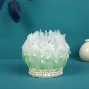 Nouvelle conception originale, accessoire pour cheveux Hanfu fait main avec un motif floral vert dégradé et un motif de fleur de lotus. - Product Image 1