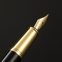 Stylo plume en acier inoxydable personnalisé de haute qualité, lisse, en métal lourd, pour affaires, étudiants, qualité instrument, OEM, 0,5 mm, finance
