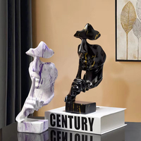 Statue de silence européenne peinture Sculpture colorée Statuettes abstraites résine artisanat nordique maison bureau lumière décoration de luxe