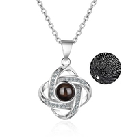 Boîte à bijoux en forme d'ours rotatif avec rose éternelle et collier à projection - Cadeau de Noël, livraison directe disponible