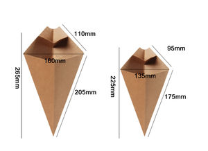 Nhà Máy Bán Buôn Tùy Chỉnh Cấp Thực Phẩm Mỡ Bằng Chứng Giấy Kraft Dùng Một Lần <span class=keywords><strong>Waffle</strong></span> Pháp Cháy Hình Nón - Product Image 3