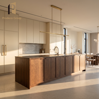 Ensemble d'armoires de cuisine pour projet de villa moderne, finition naturelle, meubles de cuisine haut de gamme pour la maison, armoires de cuisine