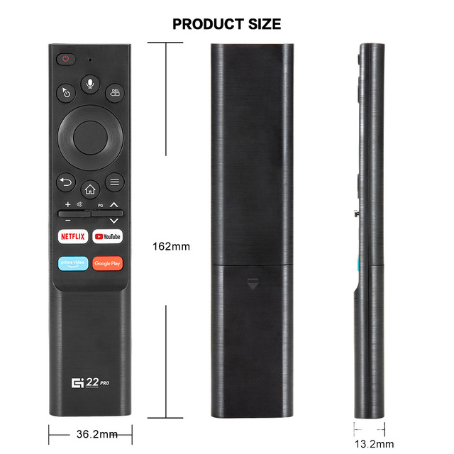 G22 Pro Fixed Code Air Mouse 2.4G RF Wireless Keyboard Mouse with Metal & Plastic 10m Range for Android TV Box IR Learning Voice