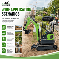 Mini-excavatrice LAWNIO 20X la plus vendue avec capot, chenilles en caoutchouc, pince hydraulique, pour travaux agricoles, de jardinage et équins, puissance stable