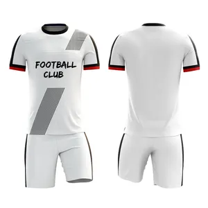 Magliette da calcio personalizzate da sublimazione in jersey da calcio bianco tinta unita autentiche