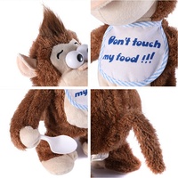 Peluches singes personnalisées en gros, jouet éducatif, animal mignon chantant, dansant, jouet en peluche