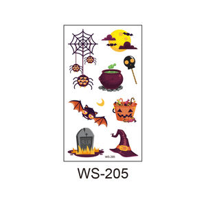 Eco-friendly Halloween faccia del tatuaggio adesivo per bambini impermeabile temporaneo <span class=keywords><strong>gatto</strong></span> zucca decorazione atmosfera Halloween tatuaggio - Product Image 5