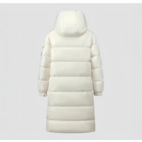 Veste d'hiver unisexe à la mode, en duvet moelleux, coupe-vent, infroissable, chaude, avec logo personnalisé, veste longue brillante de haute qualité