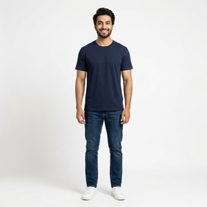 T-shirt unisexe en coton pour homme, manches courtes, col rond, basique, couleur unie, poids lourd, coupe ample, 100% coton, vierge - Product Image 1