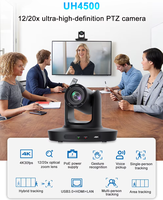 Caméra PTZ 4K AI à suivi automatique NDI HX2 Free-D avec zoom 20X, USB, LAN, PoE, système de visioconférence audio-vidéo, streaming en direct TUOJIE UH4500
