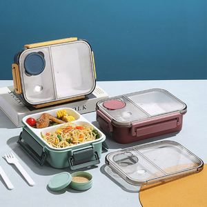 Student Microwaveable <b>Lunch</b> <b>Box</b> Office Worker Sealed <b>Compartment</b> Bento <b>Box</b> Cafeteria Meal Container - Product Image 6