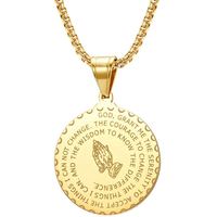 Pendentif religieux mains en prière, collier chrétien en acier inoxydable couleur argent et or pour femmes et hommes, cadeau bijoux