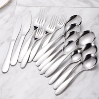 Ensemble de couverts Jieyang en acier inoxydable, cuillère élégante à manche incurvé, série de luxe, ensemble de couverts 4 pièces