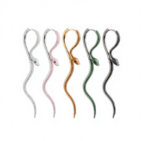 Boucles d'oreilles créoles FOS officielles, authentiques, tendance, polyvalentes, style étoile, motif écaille et serpent, entièrement en cristal, plaquées or, haut de gamme, en argent 925
