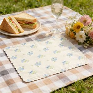 Napperons de table jetables écologiques modernes à motifs floraux en <span class=keywords><strong>dentelle</strong></span> pour pique-nique, fête, dîner à la maison – Vente en gros - Product Image 3