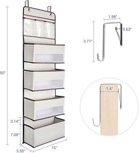 Wall Mount Hanging Organizer with 4 <b>Large</b> Pocket Organizers and 3 Small Pockets for Baby Essentials Toys Cosmetics and Sundries - Product Image 6