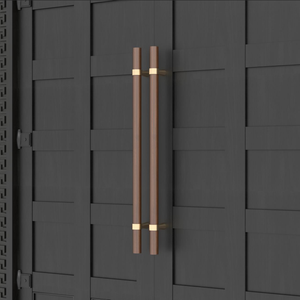 Poignée de porte surdimensionnée en bois et cuivre pur, pour entrée principale, poignée de placard intégrée pleine hauteur, finition personnalisée en noyer, chêne ou <span class=keywords><strong>frêne</strong></span>, ensemble complet - Product Image 4
