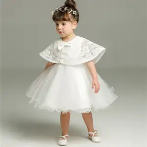 थोक बेबी बप्तिस्मा गाउन सफेद-HYD145 सफेद पोशाक के लिए लड़कियों बिना आस्तीन का सफेद बपतिस्मा कपड़े बच्चे लड़की 1 साल जन्मदिन का पहनने बच्चा फूल बप्तिस्मा गाउन