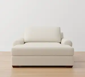 北欧スタイルの寝椅子ロールアームファブリックシンクインソフト布張りグランド寝椅子用ラウンジ