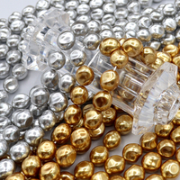 Perles de verre baroques irrégulières à deux rainures, prêtes à l'emploi, sac de 5 pièces, couleurs personnalisées, 50 brins par couleur, fournitures de bijoux DIY