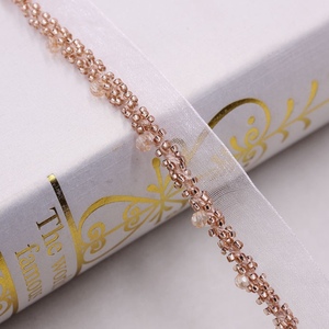 Thiết kế mới 2cm pha lê đính cườm ren hạt thêu ren <span class=keywords><strong>TRIM</strong></span> cho quần áo may mặc - Product Image 3