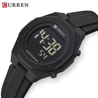 Jam Tangan Elektronik CURREN 6102 untuk Wanita, Tali Silikon Berkualitas Tinggi, Tahan Air 3ATM, Multifungsi, Olahraga, LED Digital