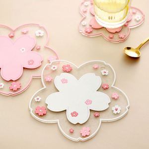 Flower <b>Table</b> Girls Heart Cherry Blossom Non-Slip Bowl Mat Tea <b>Coaster</b> - Product Image 2