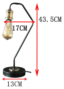 Lampes de table d'appoint vintage industrielles en fer forgé noir - Product Image 4