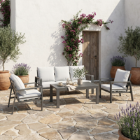 Canapé en aluminium pour salon de jardin, mobilier moderne avec coussins imperméables, ensemble de canapés pour intérieur/extérieur, cour, salon, chambre, hôtel