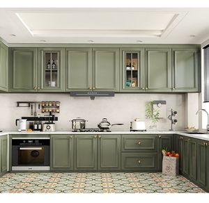 Meubles de <span class=keywords><strong>cuisine</strong></span> vert sauge intemporels |   RTA / Emballage plat |   Système de <span class=keywords><strong>cuisine</strong></span> sur mesure directement du fabricant - Product Image 1