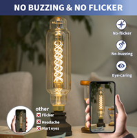 Ampoule LED vintage à filament doré ambre TT80, alimentée en courant alternatif, filament en spirale T24, E26 E27, lumières décoratives en verre pour Noël