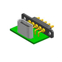 Connecteur Pogo mâle à angle droit personnalisé à 5 broches vers USB-C femelle avec accessoires de produits électroniques PCB écouteur de téléphone intelligent
