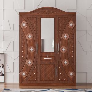 1500มิลลิเมตรไม้กล่องเก็บเฟอร์นิเจอร์3ประตูไม้ห้องนอนตู้เสื้อผ้าการออกแบบขนาดใหญ่ห้องนอนเฟอร์นิเจอร์ชุดการจัดเก็บ - Product Image 3