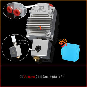 Kit de Extrusión Dual 3DSWAY para Impresora 3D, Hotend 2 en 1 con Salida V6 Volcano J-head, Boquilla de 1.75mm, Hot End Totalmente Metálico con Ventilador y Soporte - Product Image 6