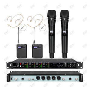 Système de microphone sans fil professionnel 4 canaux AD4Q, numérique, avec micros portables, bodypack, cravate et serre-tête, piles AA, connecteur XLR, 50 MHz - Product Image 3