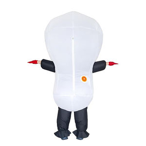 Costume gonflable de crâne effrayant pour adultes pour fête d'Halloween, tenue de tête de squelette géante gonflable avec ventilateur, fenêtre de visualisation - Product Image 5