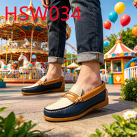 HY, Chaussures bateau populaires sur le marché jamaïcain, disponibles en larges tailles, style masque, semelle en caoutchouc durable, couleur miel/bleu, chaussures Penny HSW031