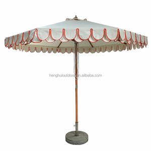 Sombrilla de Jardín Grande Estilo Vintage con Flecos Rosados <span class=keywords><strong>para</strong></span> Terraza, Patio o Mercado, con Borde Festoneado - Product Image 5
