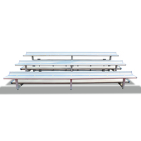 Tribune simple LD-3 en aluminium pour intérieur/extérieur avec sièges à 3 rangées, inclinables et roulants, pour gymnases et stades