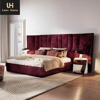 Fabricant chinois de meubles de chambre à coucher sur mesure, design italien moderne et luxueux, avec lit en cuir souple