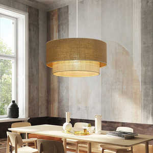 Lustre rond en rotin tressé de style japonais Jifeng, avec douille E27, pour restaurant, salon de thé, hôtel, salon. - Product Image 4