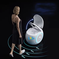 Toilette intelligente noire en forme d'oeuf au sol contrôle sans fil automatique électrique salle de bain en céramique toilette intelligente intelligente